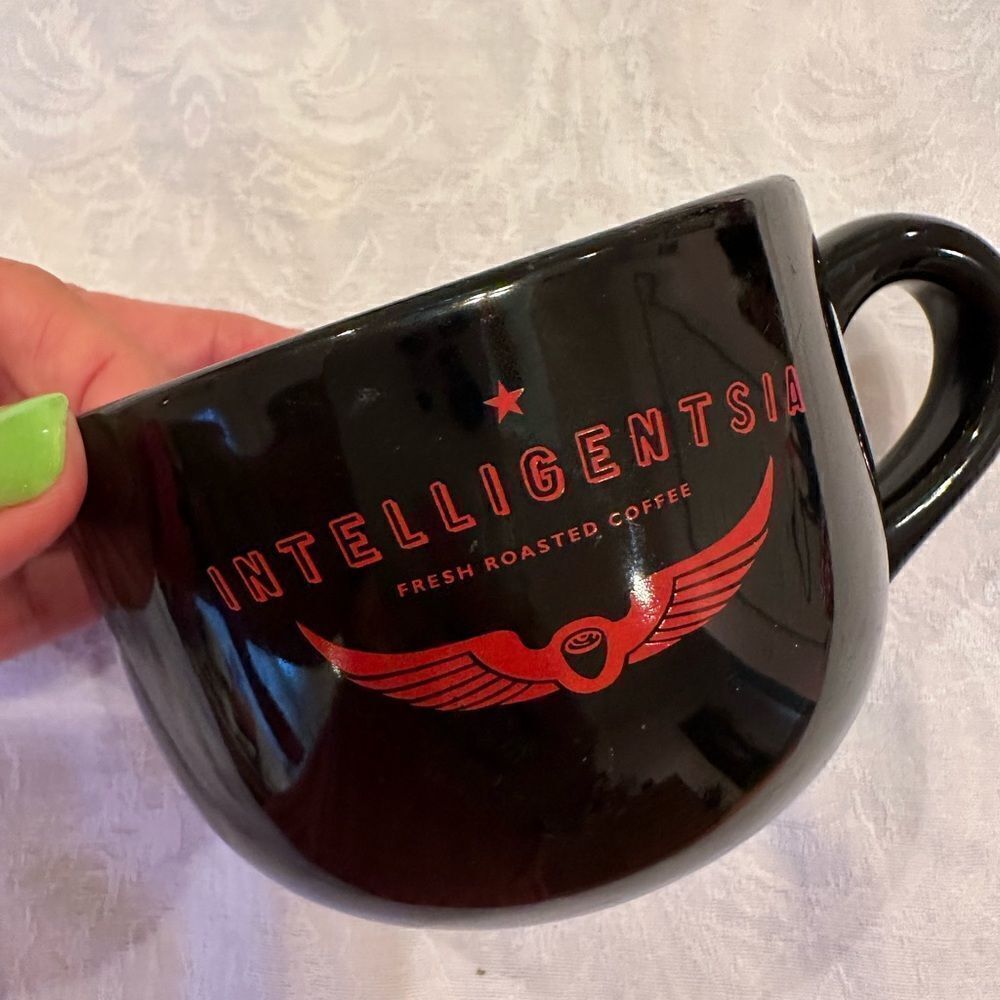 Coffee Mug Intelligentsia Big Bowl Ceramic Heavy Black Red